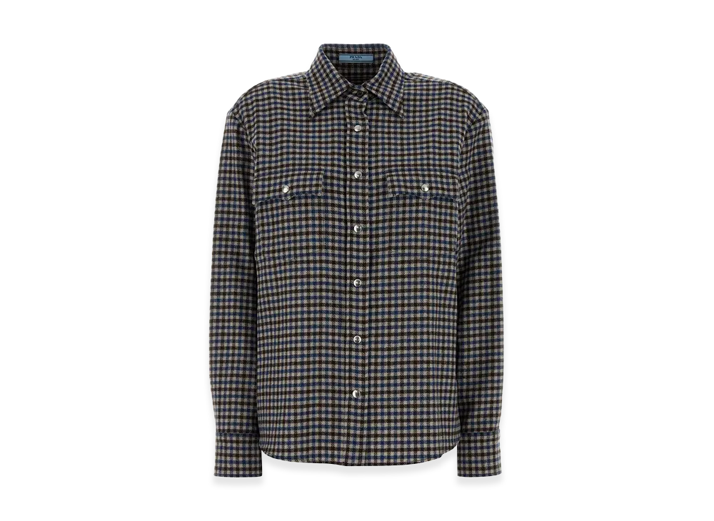 PRADA Women's Embroidewool Shirt "Brown"