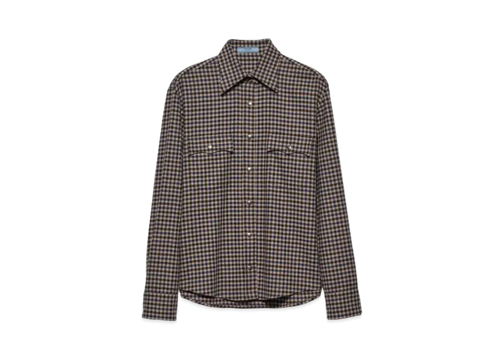 PRADA Women's Wool Shirt "Dark Brown"