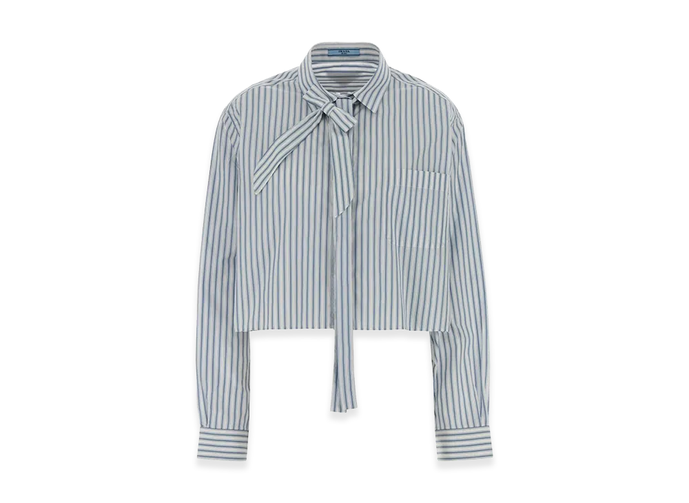 PRADA Women's Embroidepoplin Shirt "Lightblue"