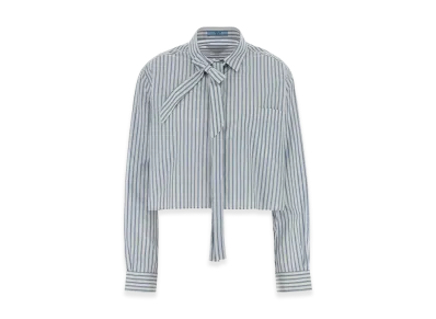 PRADA Women's Embroidepoplin Shirt "Lightblue"