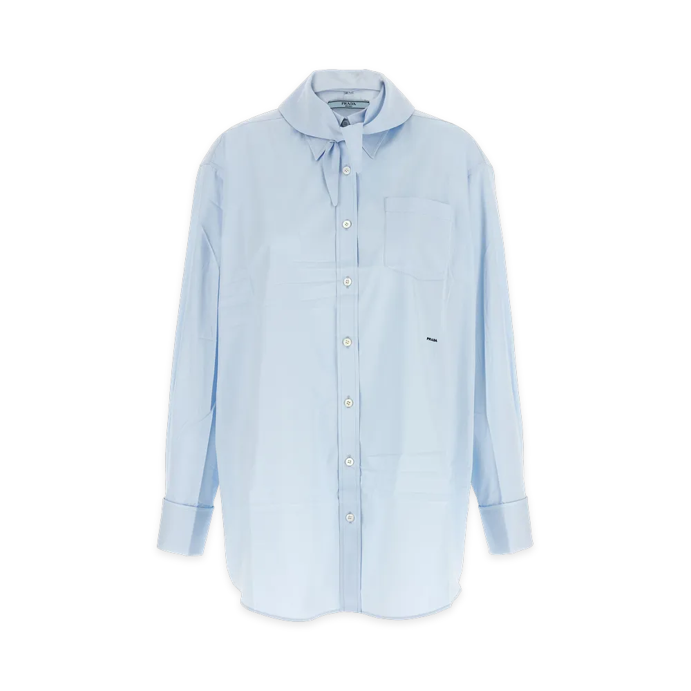PRADA Women's Scarf Shirt "Light Blue"