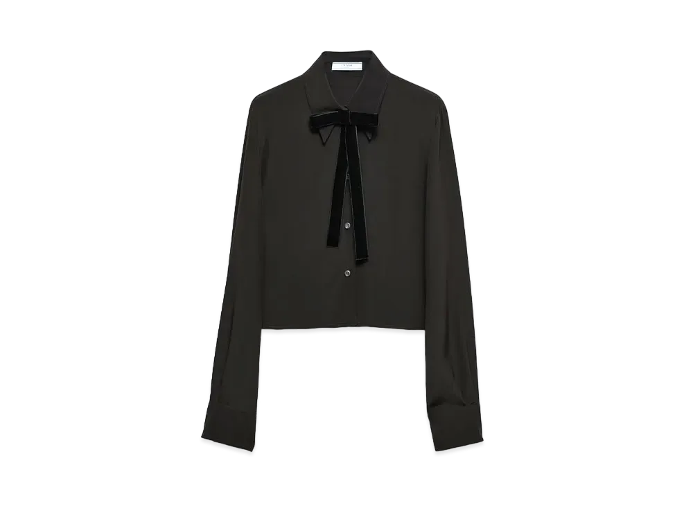 PRADA Women's Crepe de Chine Shirt "Black"