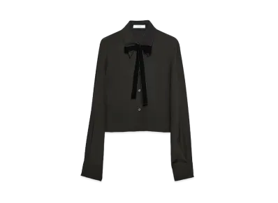 PRADA Women's Crepe de Chine Shirt "Black"