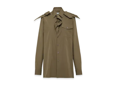 PRADA Women's Poplin Shirt "Camouflage Green"