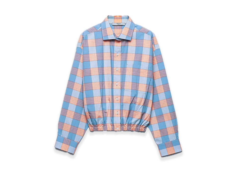 PRADA Check Poplin Shirt "Pink"