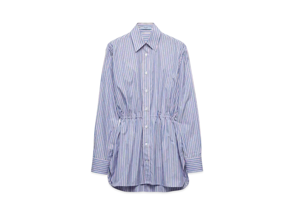 PRADA Women's Striped Poplin Shirt "Blue"