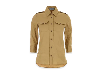 PRADA Women's Stretch Poplin Shirt "Camel"