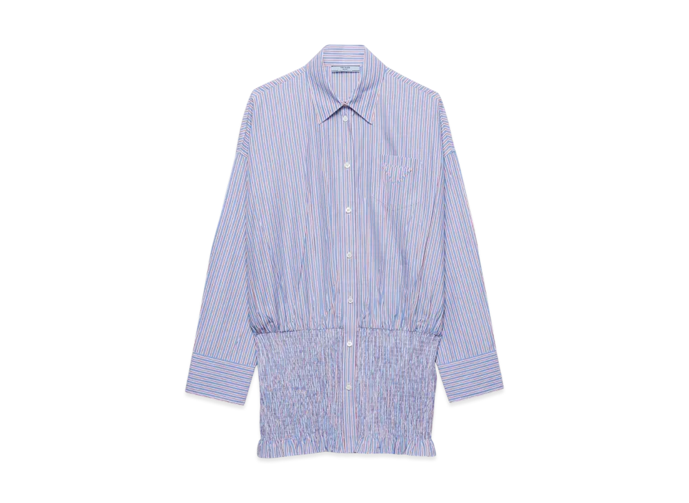 PRADA Women's Striped Poplin Shirt "Blue"