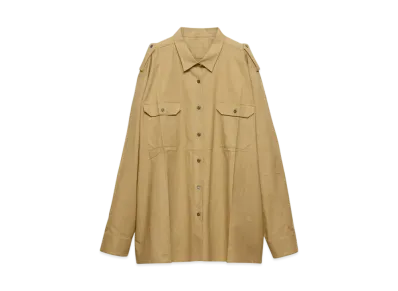 PRADA Women's Oversized Cotton Shirt "Khaki"