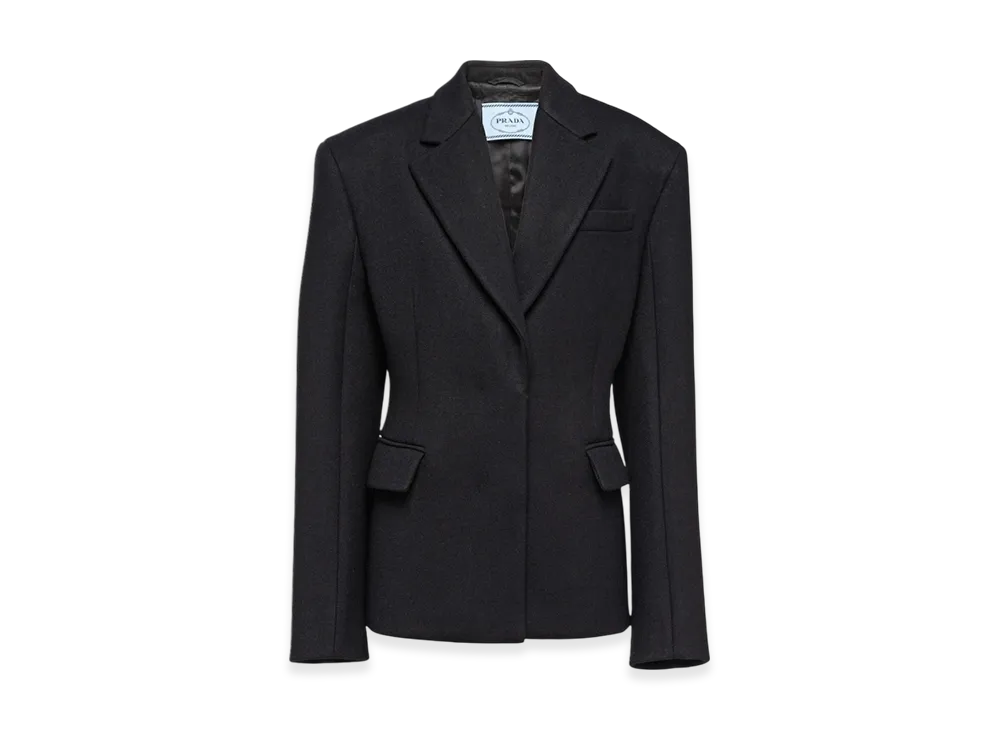 PRADA Women's Single-Breasted Cloth Jacket "Black"