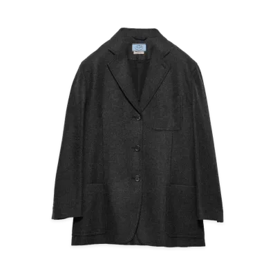 PRADA Women's Re-Wool Single-Breasted Jacket "Anthracite Gray"