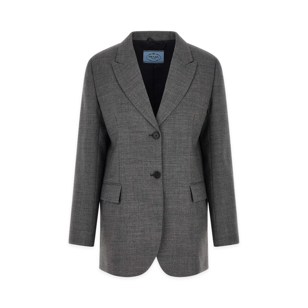 PRADA Women's Single-Breasted Blazer "Gray"