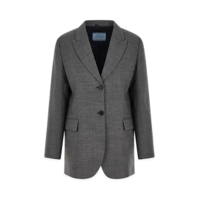 PRADA Women's Single-Breasted Blazer "Gray"