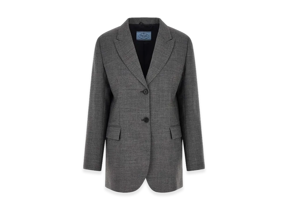 PRADA Women's Single-Breasted Blazer "Gray"