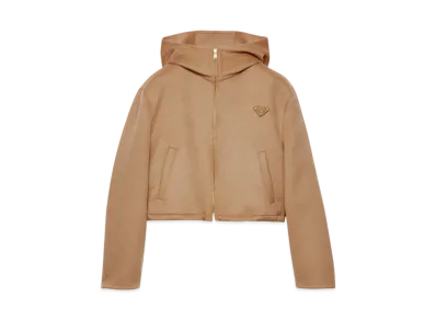 PRADA Women's Lightweight Cashgora Blouson Jacket "Beige"