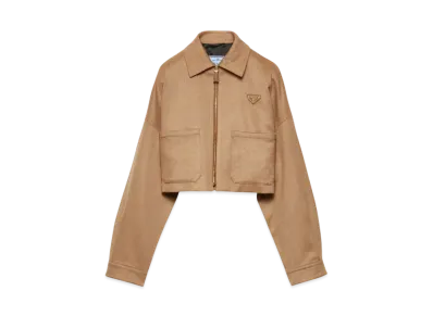 PRADA Women's Camel-Hair Blouson Jacket "Beige"