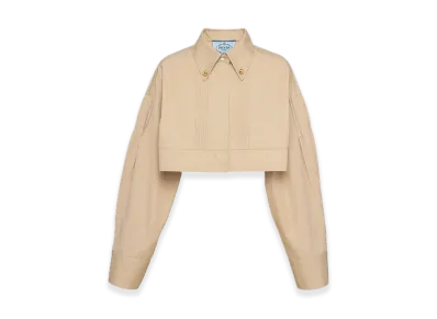 PRADA Cropped Poplin Jacket "Beige"