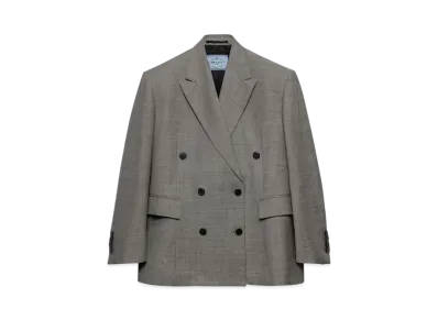 PRADA Women's Double-Breasted Grisaille Jacket "Gray"