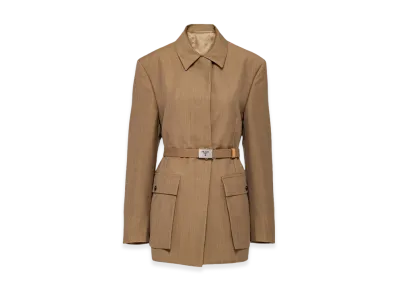 PRADA Women's Kid Mohair Single-Breasted Jacket "Cinnamon"