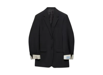 PRADA Women's Single-Breasted Kid Mohair Jacket "Black"