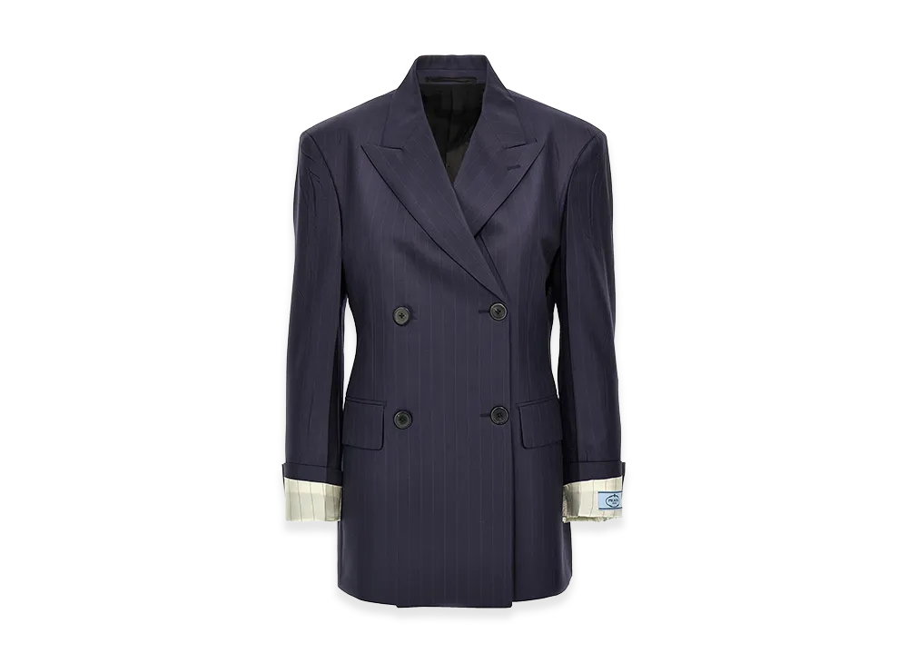 PRADA Women's Double-Breasted Blazer "Blue"