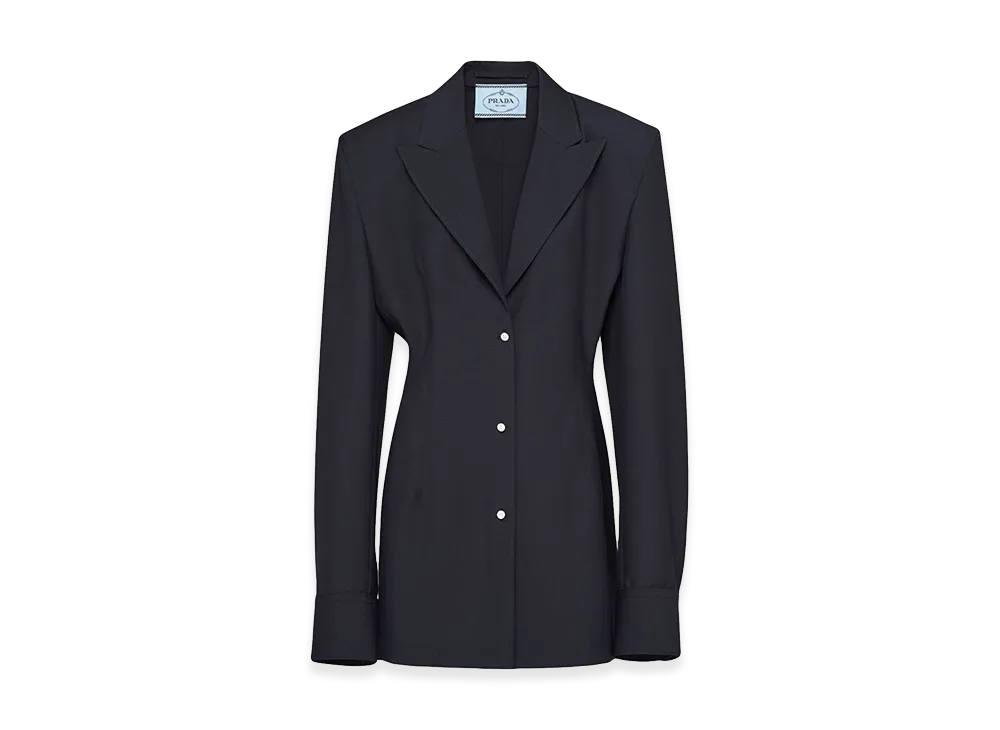 PRADA Women's Single-Breasted Light Mohair Jacket "Blue"