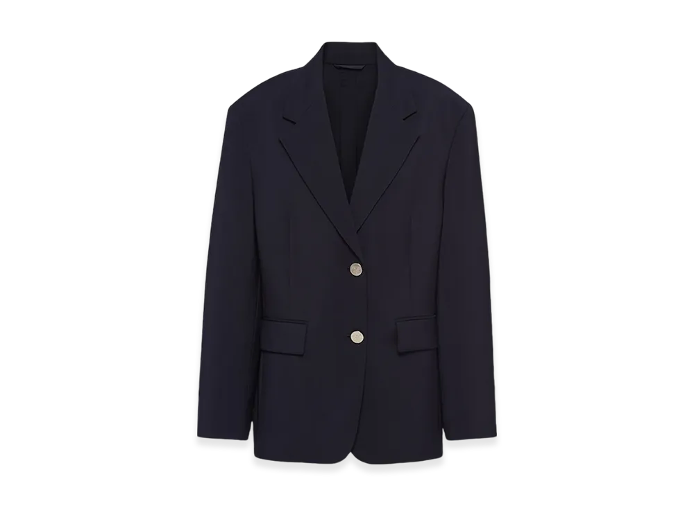 PRADA Women's Single-Breasted Light Mohair Jacket "Navy"