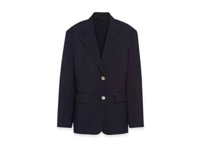 PRADA Women's Single-Breasted Light Mohair Jacket "Navy"