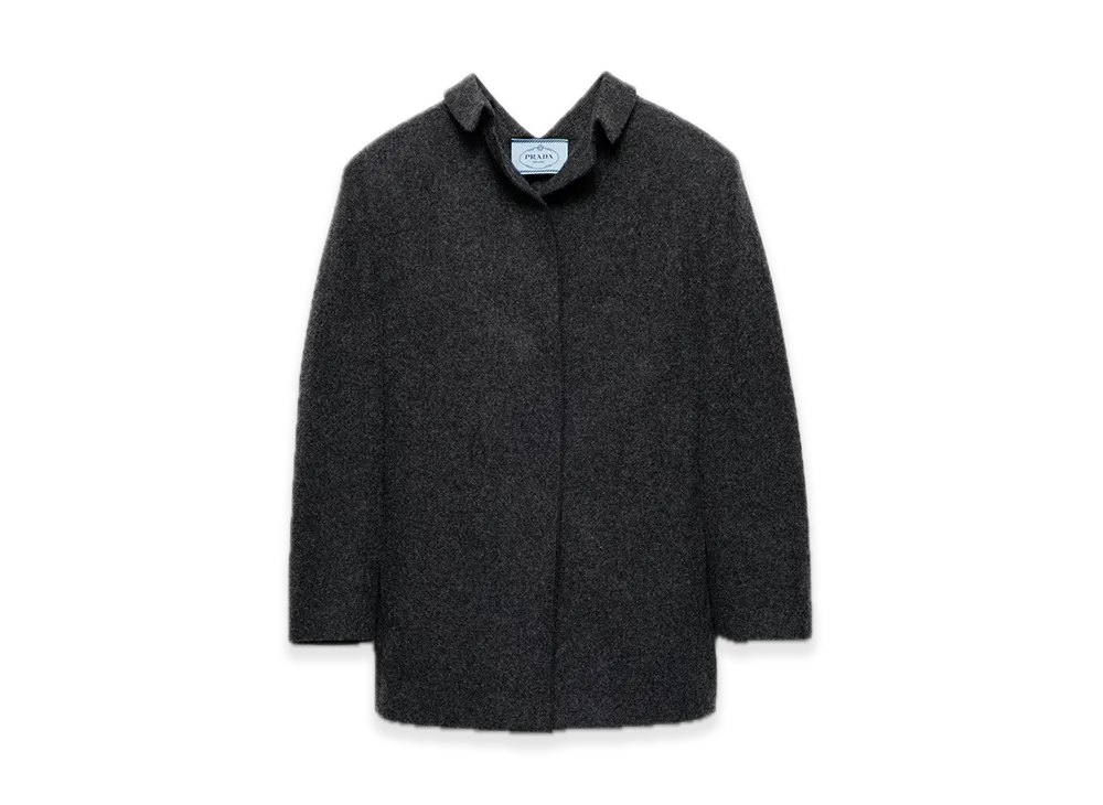 PRADA Single-Breasted Shetland Wool Jacket "Gray"