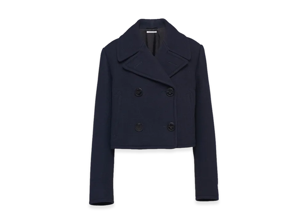 PRADA Women's Double-Breasted Cloth Peacoat "Navy"