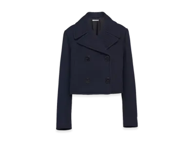 PRADA Women's Double-Breasted Cloth Peacoat "Navy"