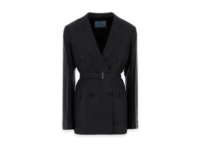 PRADA Women's Embroidewool Blazer "Gray"
