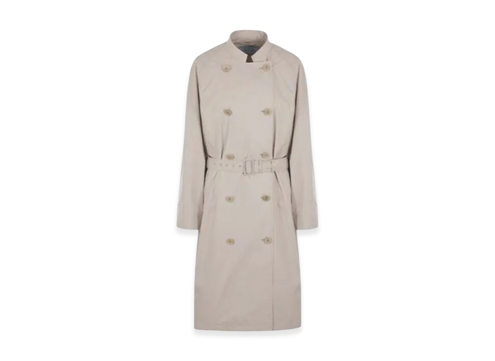 PRADA Women's Cotton Blend Coat with Belt "Limestone"