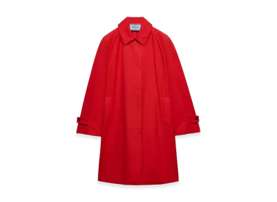 PRADA Women's Gabardine Overcoat "Red"