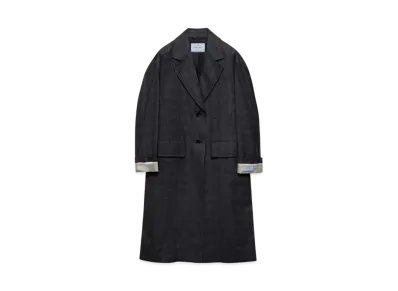 PRADA Women's Single-Breasted Wool Coat "Dark Gray"
