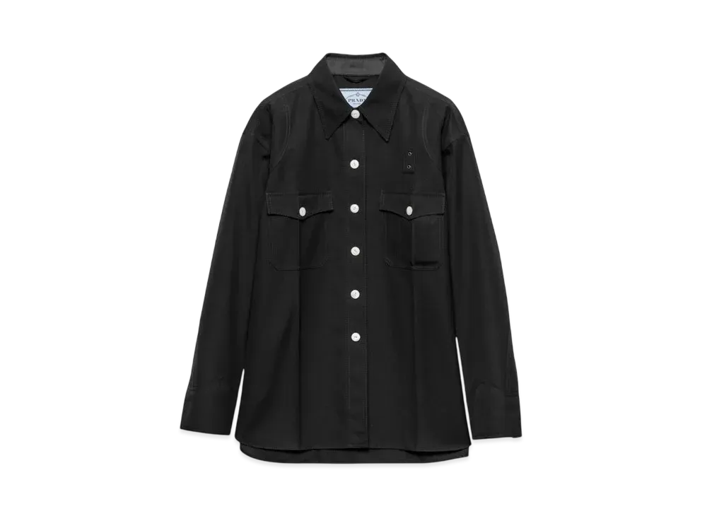 PRADA Women's Gabardine Shirt "Black"