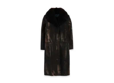 PRADA Women's Printed Cotton Coat "Brown"