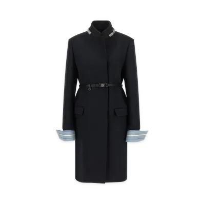 PRADA Women's Jewel Collar Coat "Blue"