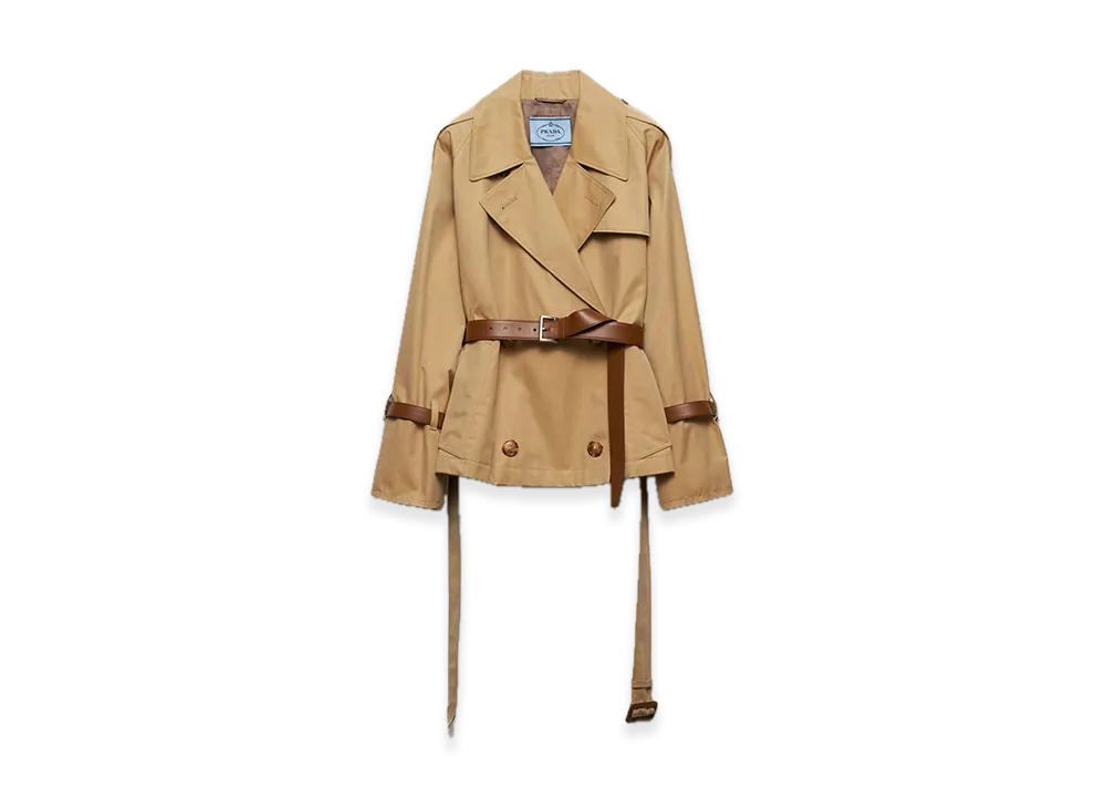 PRADA Cotton Twill Trench Jacket "Beige"
