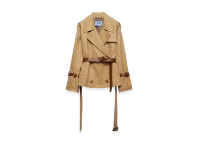 PRADA Women's Cotton Twill Trench Jacket "Honey"