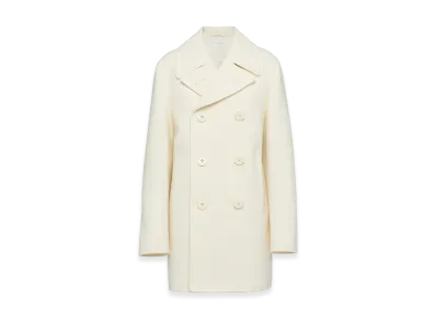 PRADA Women's Double-Breasted Cloth Peacoat "Ivory"