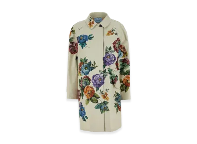PRADA Women's Printed Cotton Overcoat "Beige"