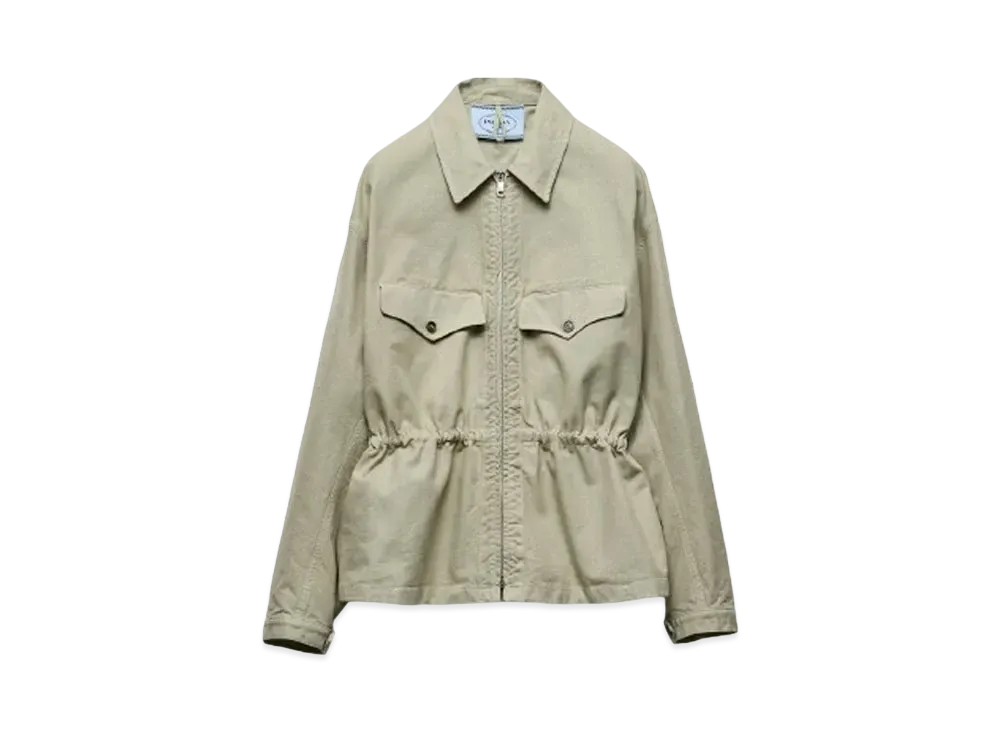 PRADA Women's Old Canvas Blouson Jacket "Green"
