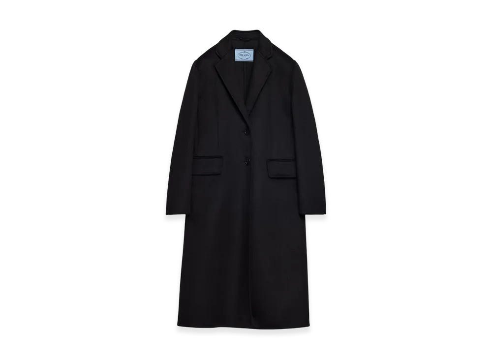 PRADA Women's Single-Breasted Cashgora Coat "Black"