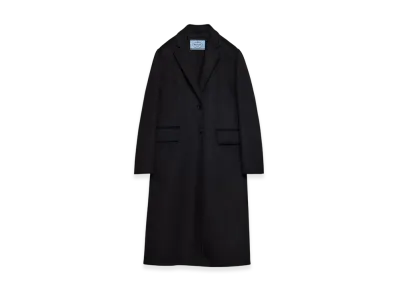 PRADA Women's Single-Breasted Cashgora Coat "Black"