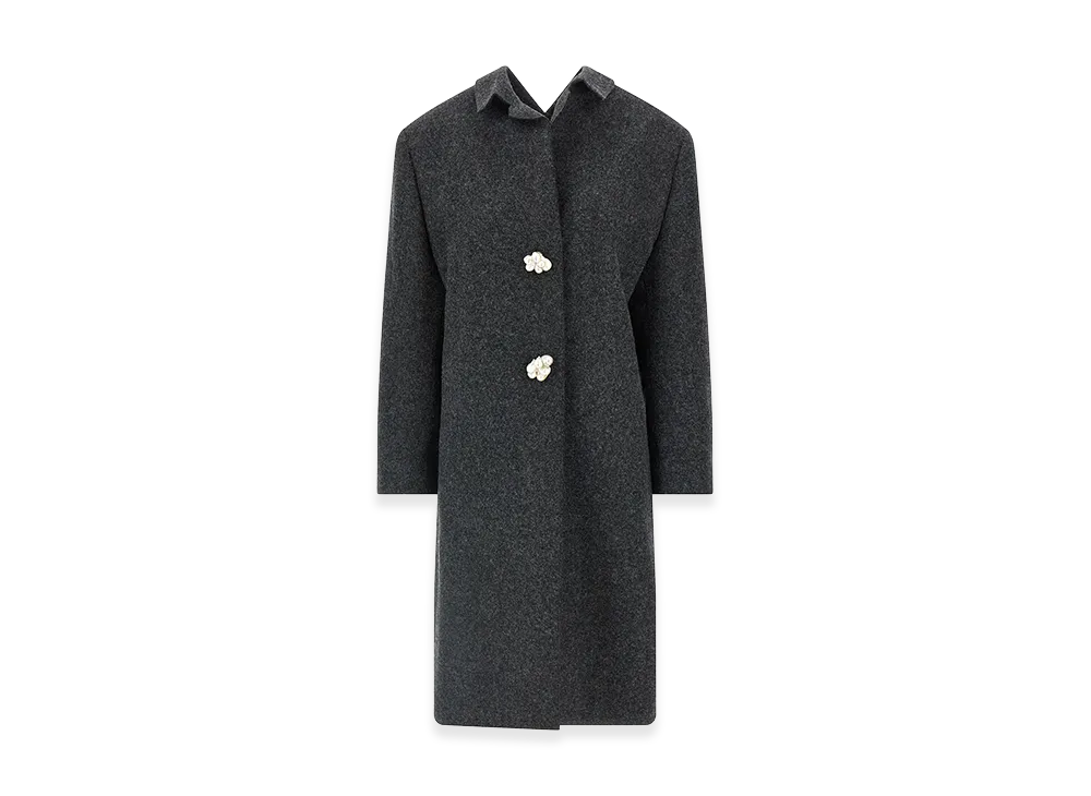PRADA Women's Shetland Wool Coat "Grey"