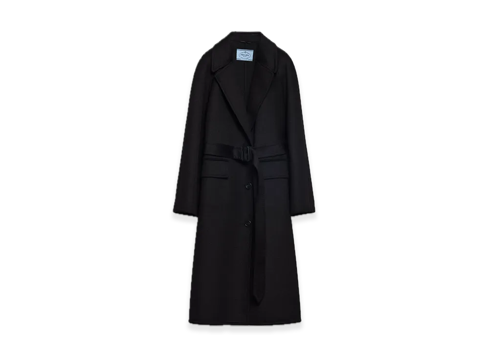 PRADA Single-Breasted Cashgora Coat "Black"
