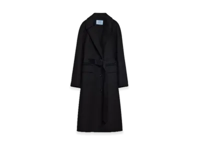PRADA Single-Breasted Cashgora Coat "Black"
