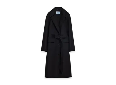 PRADA Women's Single-Breasted Cashgora Coat "Black"