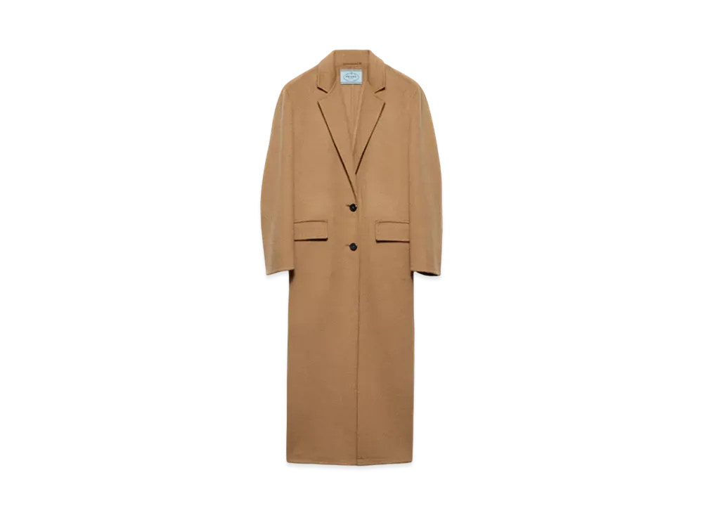 PRADA Women's Single-Breasted Cashgora Coat "Beige"